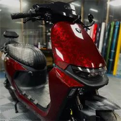 Gloss Red Forged Carbon Car Vinyl Wrap PET | Red Carbon Fiber Wrap review jetsanchez 01
