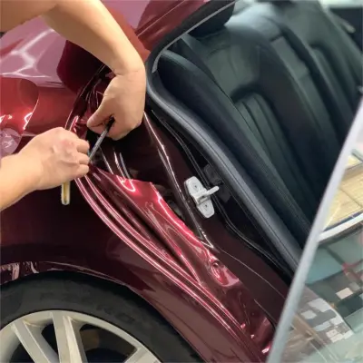 Gloss Metallic Black Cherry Red Car Vinyl Wrap review Amber 03
