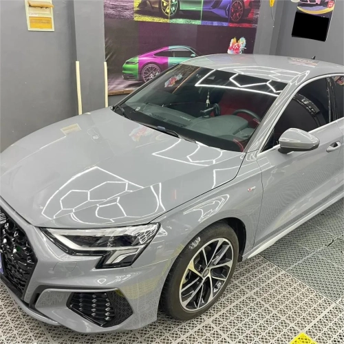 Gloss Light Nardo Grey Car Vinyl Wrap PET reviewed by