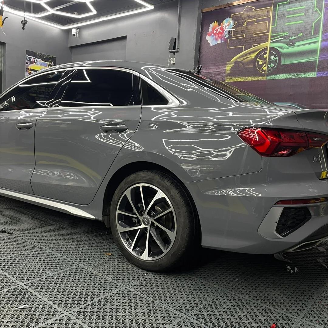 Gloss Light Nardo Grey Car Vinyl Wrap PET review Brayan Carranza 02