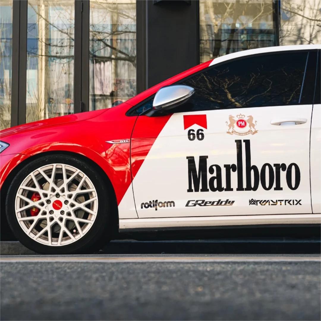 Marlboro Racing Car wrap- White, Red and Black Car Wrap (Bundle) review 3