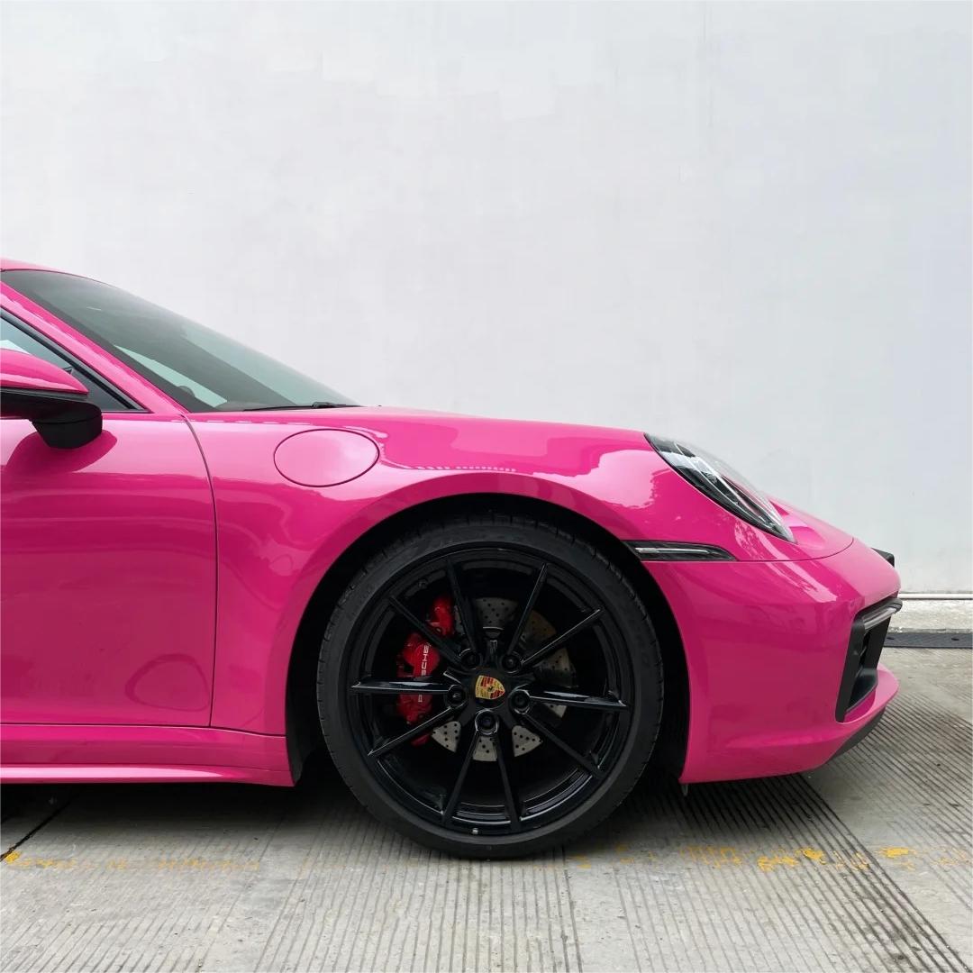 Gloss Rose Red Car Vinyl Wrap PET review Cyril Rothen 03