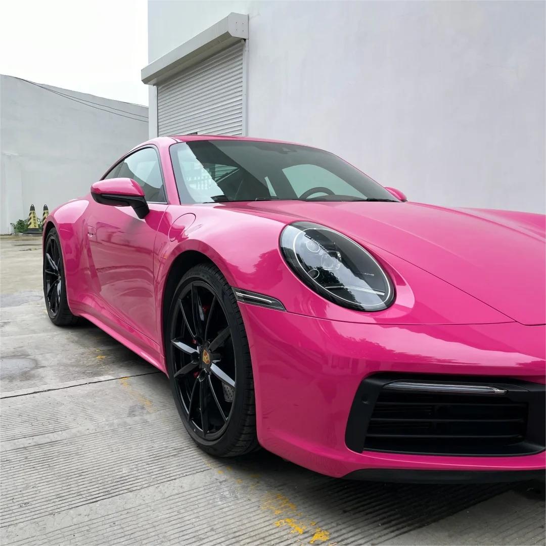 Gloss Rose Red Car Vinyl Wrap PET review Cyril Rothen 04