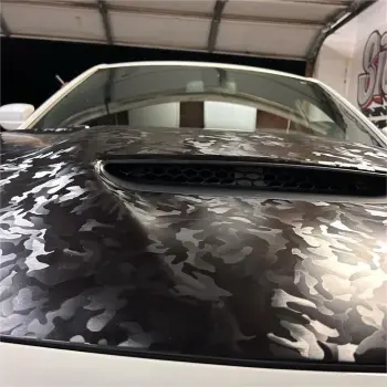 Rwraps™ Leather Napalm Black Camouflage Vinyl Wrap