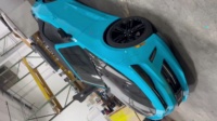 Gloss Miami Blue Car Vinyl Wrap Porsche PET review Jessica 