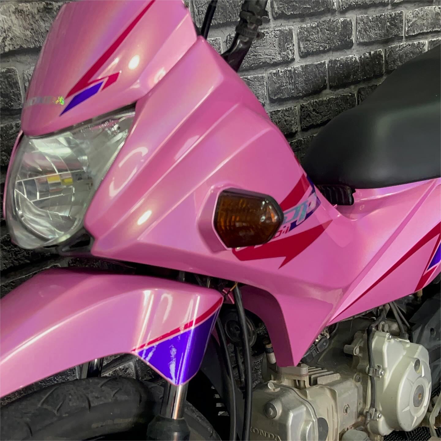 Gloss Metallic Rainbow Laser Pink Car Vinyl Wrap review Amy 04