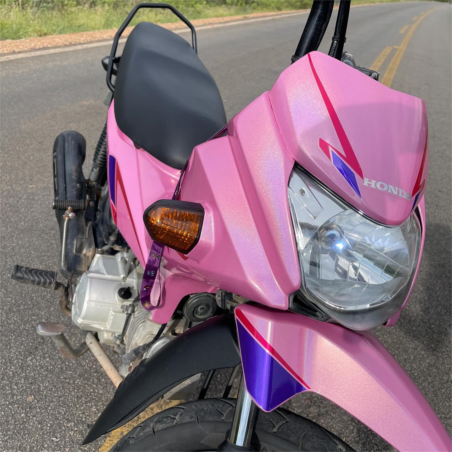 Gloss Metallic Rainbow Laser Pink Car Vinyl Wrap review Amy 02