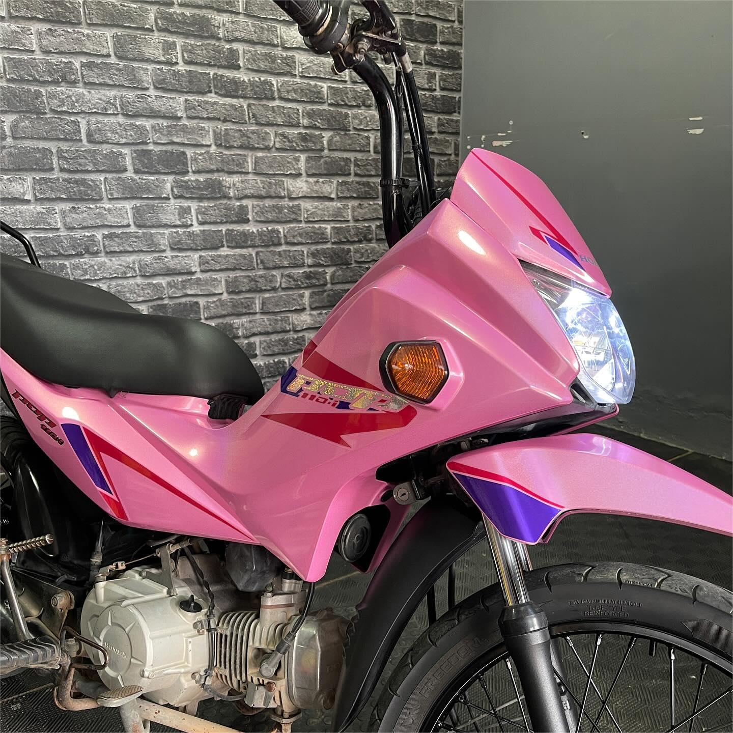 Gloss Metallic Rainbow Laser Pink Car Vinyl Wrap review Amy 05