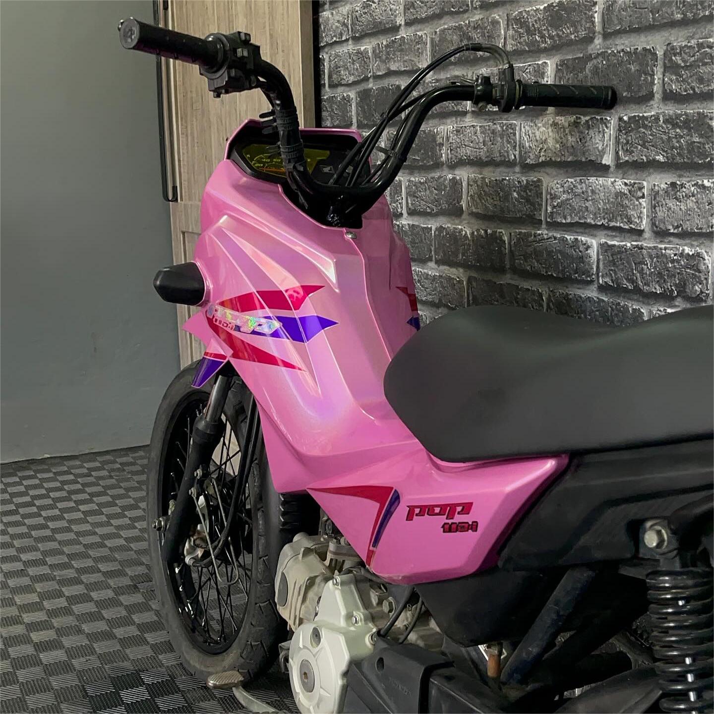 Gloss Metallic Rainbow Laser Pink Car Vinyl Wrap review Amy 03