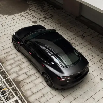 Matte Satin Black Ceramic Black Car Vinyl Wrap BMW  PET  review Jordan moc 02