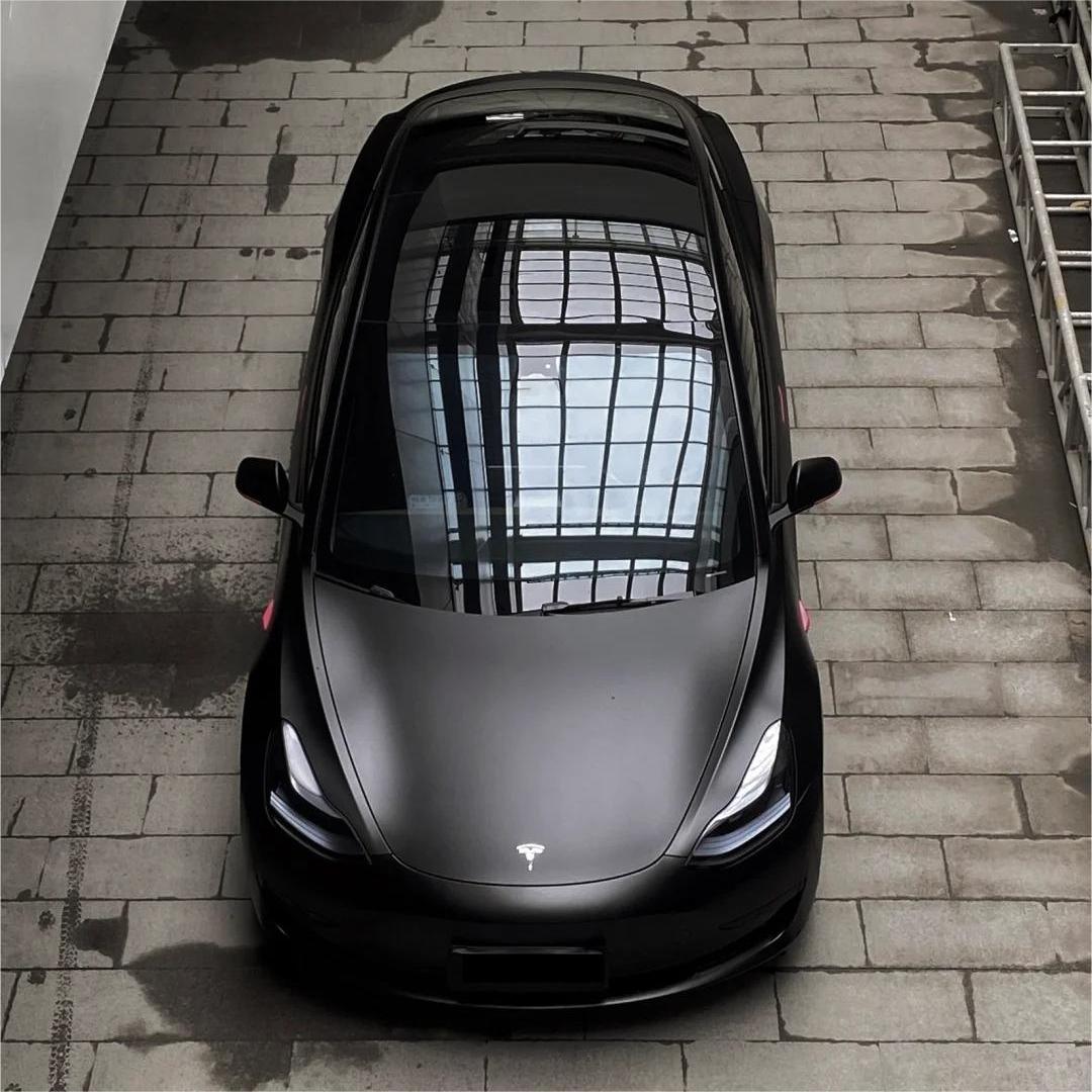 Matte Satin Black Ceramic Black Car Vinyl Wrap BMW  PET  review Jordan moc 00