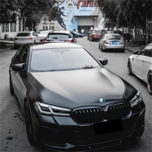 Matte Satin Black Ceramic Black Car Vinyl Wrap BMW  PET  review 