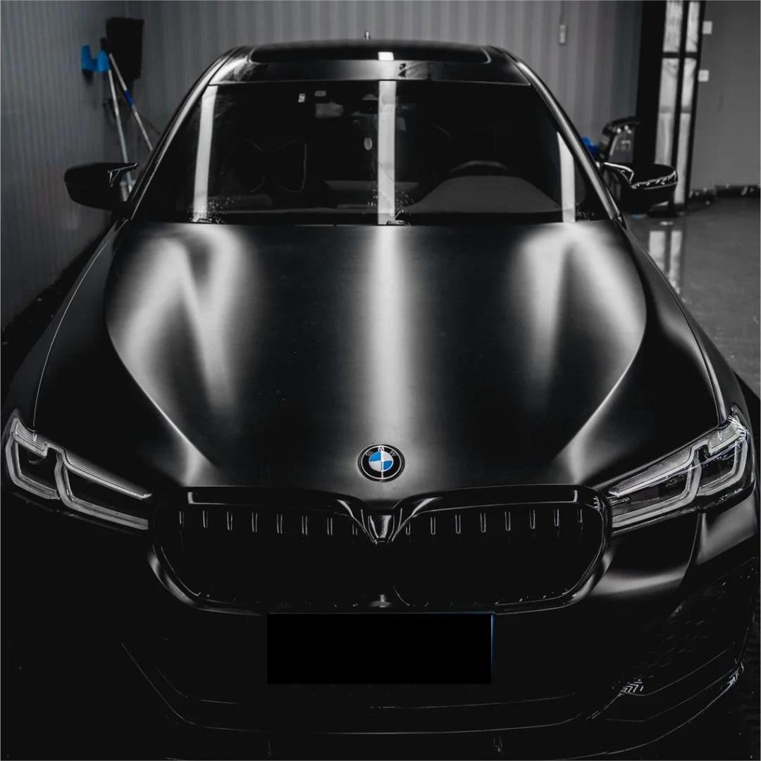Matte Satin Black Ceramic Black Car Vinyl Wrap BMW  PET  review David Gjokaj
