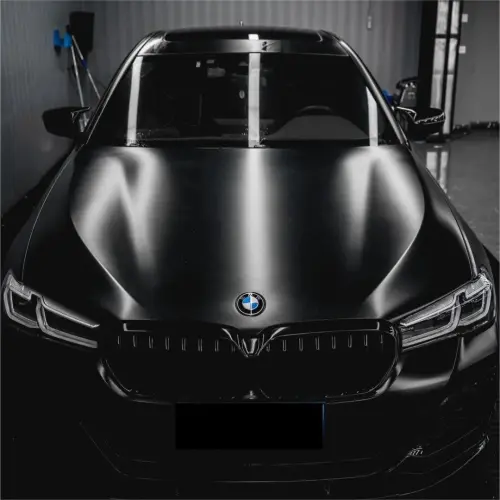 Matte Satin Black Ceramic Black Car Vinyl Wrap BMW  PET  review 