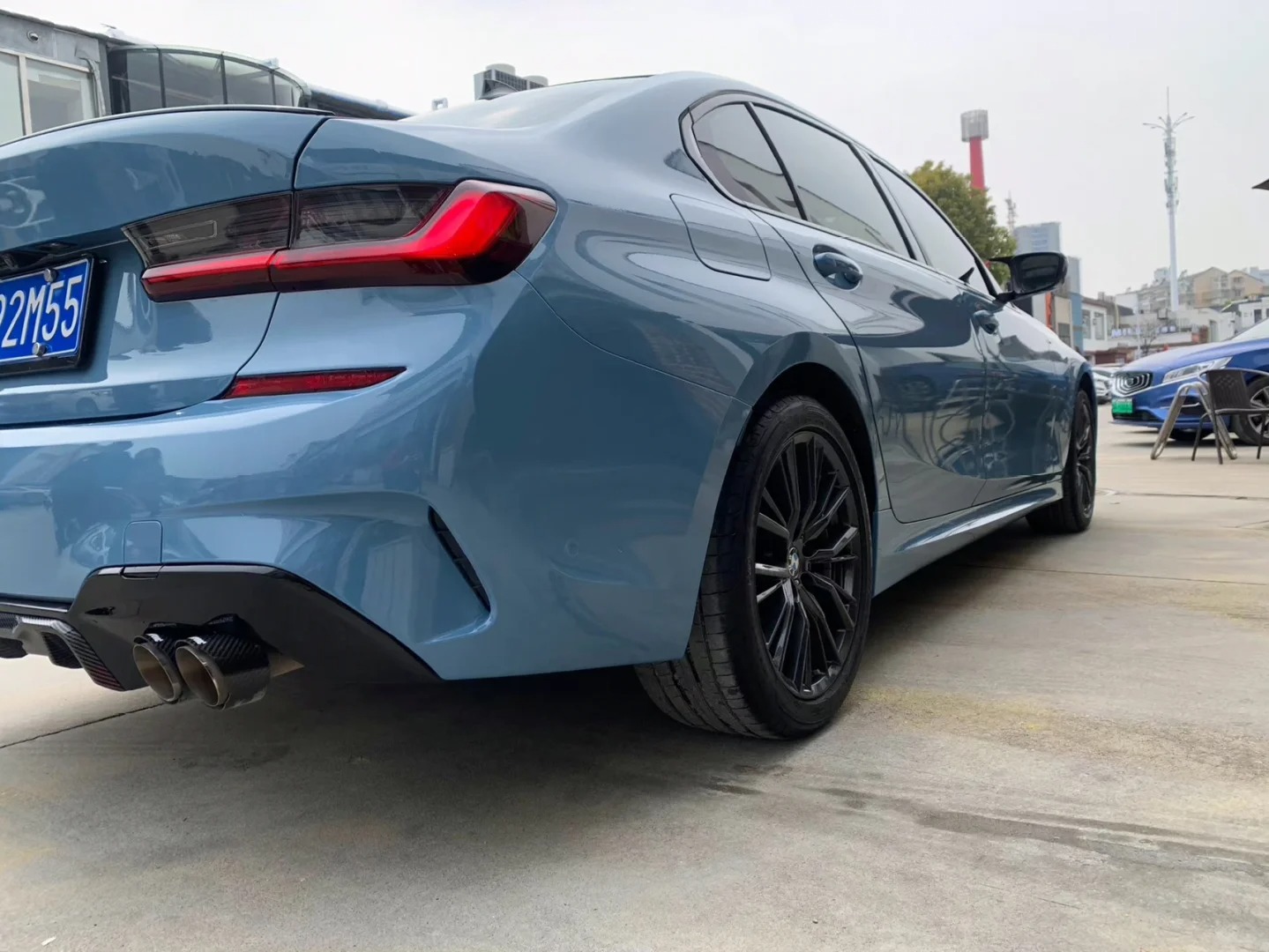 Gloss China Blue Car Vinyl Wrap PET review Bryan 02