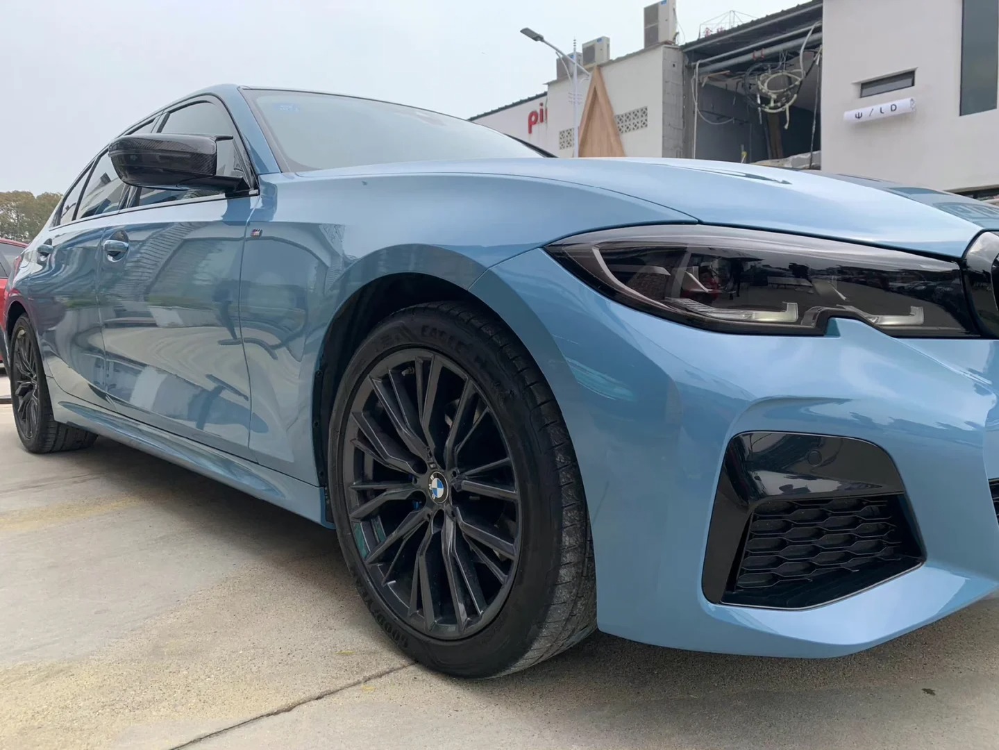 Gloss China Blue Car Vinyl Wrap PET review Bryan 01