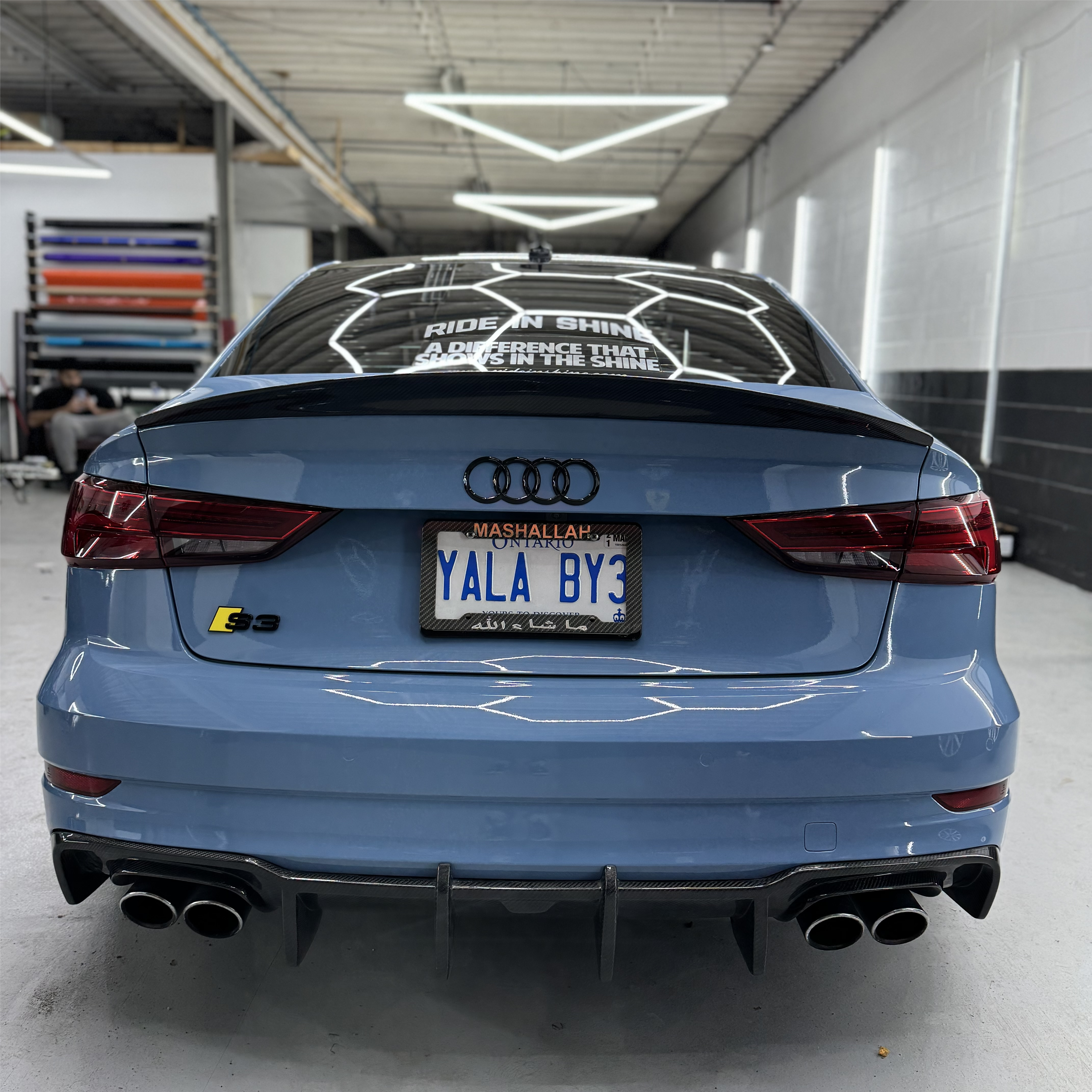 Gloss China Blue Car Vinyl Wrap PET review Yalaby 04