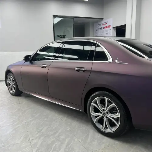 Ultra Matte Metallic Black Purple Car Vinyl Wrap review 