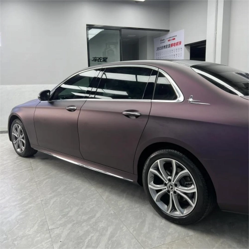 Ultra Matte Metallic Black Purple Car Vinyl Wrap reviewed by