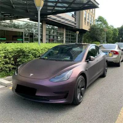 Ultra Matte Metallic Black Purple Car Vinyl Wrap review Madison Bell 02