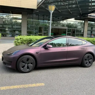 Ultra Matte Metallic Black Purple Car Vinyl Wrap review Madison Bell 03
