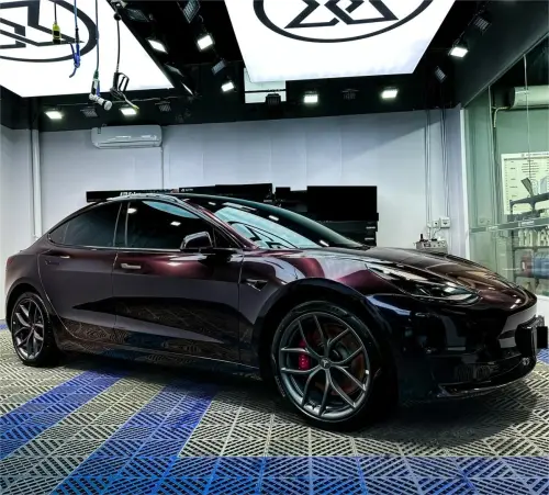 Gloss Metallic Gentian Purple Car Vinyl Wrap  PET review 