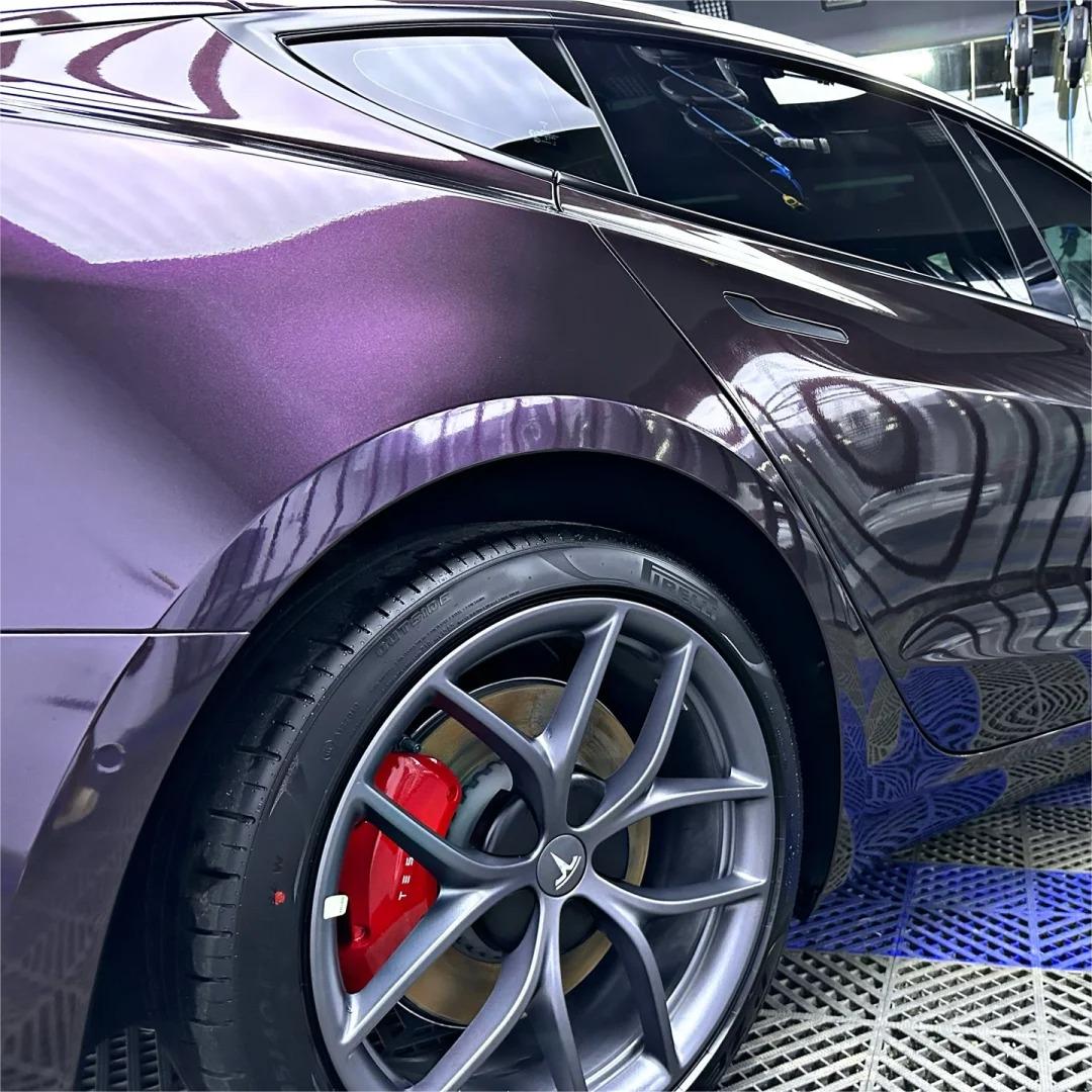 Gloss Metallic Gentian Purple Car Vinyl Wrap  PET review YASIN KHALEEL 02