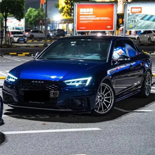 Gloss Metallic Dark Blue Car Vinyl Wrap PET | Audi Navarre Blue review 