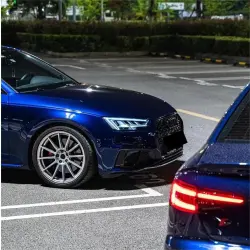 Gloss Metallic Dark Blue Car Vinyl Wrap PET | Audi Navarre Blue review DN 02