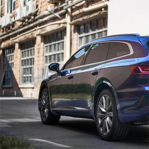 Gloss Metallic Dark Blue Car Vinyl Wrap PET | Audi Navarre Blue review 