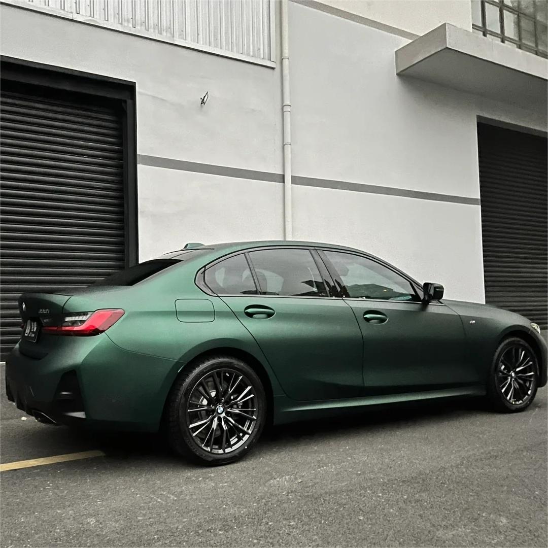 Matte Metallic Chrome Venom Green Car Vinyl Wrap PET review Alex