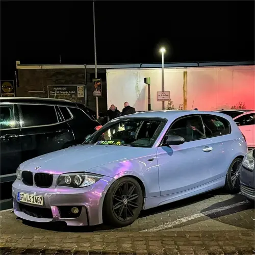 Gloss Metallic Chameleon Candy Grey Purple Car Vinyl Wrap PET review 