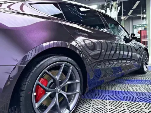 Gloss Metallic Gentian Purple Car Vinyl Wrap  PET review 