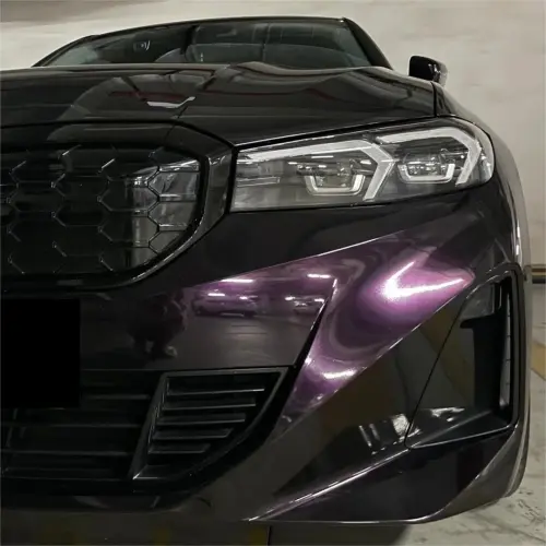 Gloss Metallic Gentian Purple Car Vinyl Wrap  PET review 