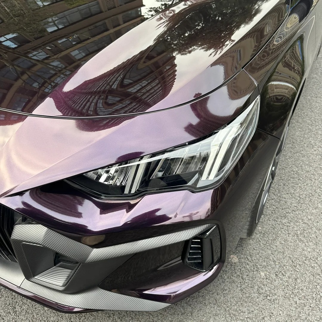 Gloss Metallic Gentian Purple Car Vinyl Wrap  PET review Amanda