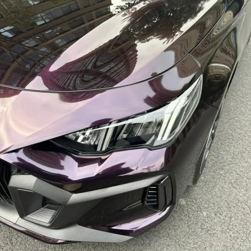 Gloss Metallic Gentian Purple Car Vinyl Wrap  PET review 
