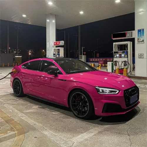Gloss Rose Red Car Vinyl Wrap PET review 