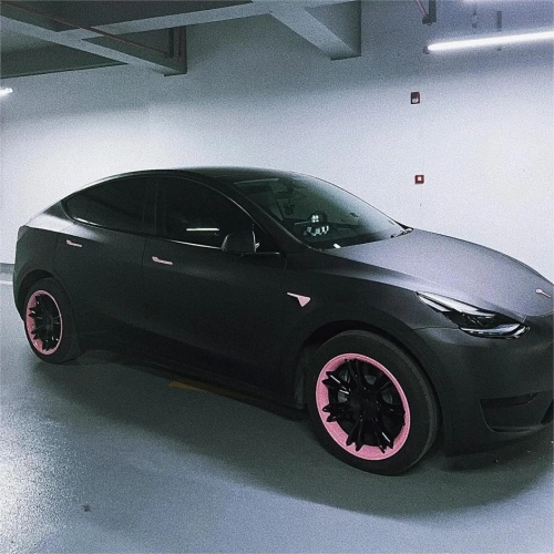 Ultra Matte Black Car Vinyl Wrap Tesla BMW PET reviewed by