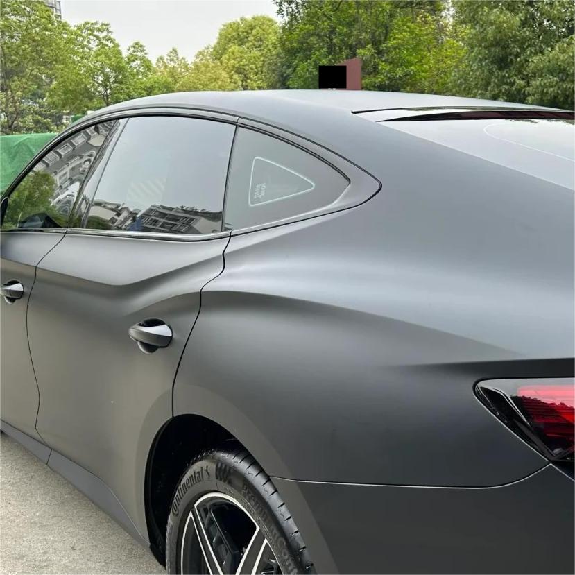 Ultra Matte Black Car Vinyl Wrap Tesla BMW PET review Wrik 02