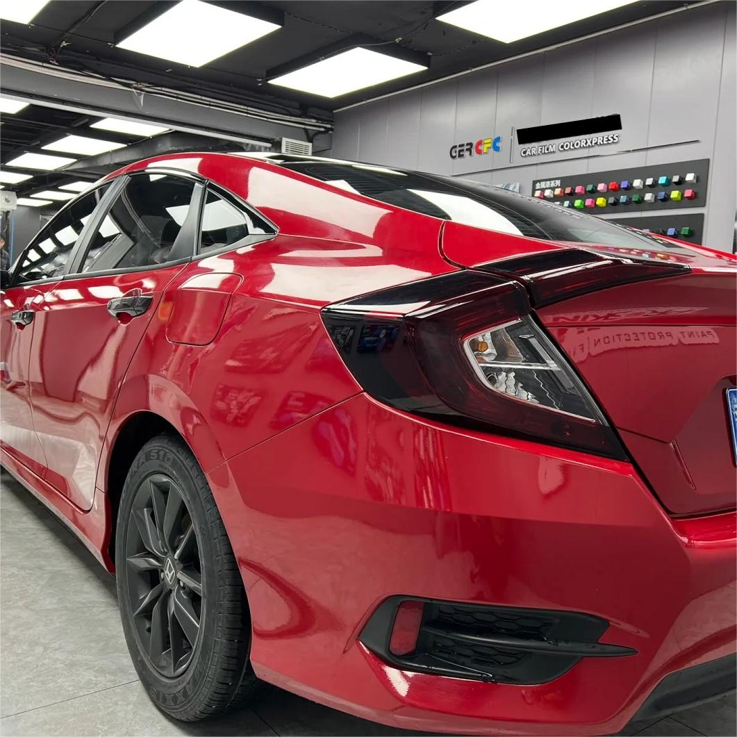 Gloss Blood Red Car Vinyl Wrap Sale review White 02