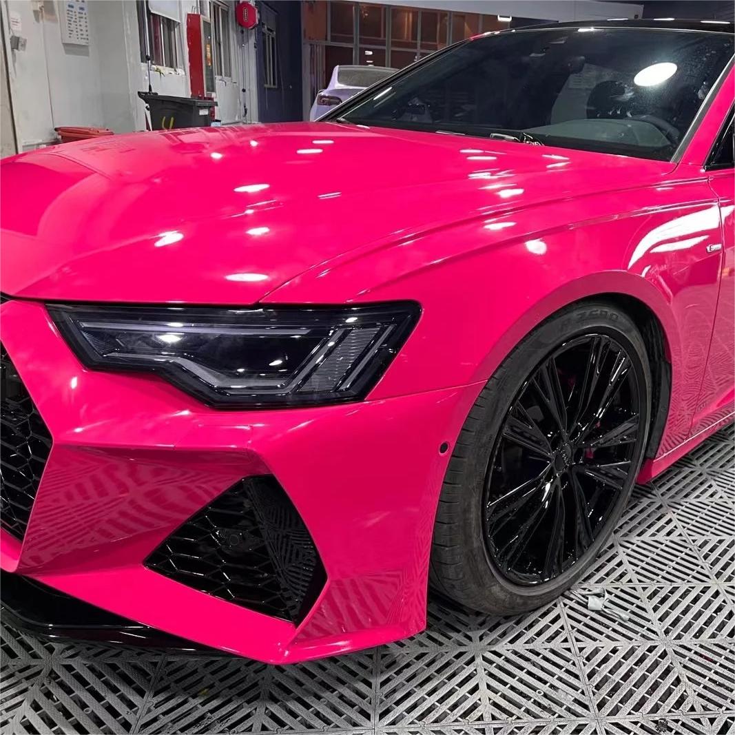 Gloss Rose Red Car Vinyl Wrap PET review Brian 01