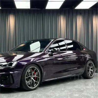 Gloss Metallic Ghost Midnight Purple Car Vinyl Wrap PET review Qkeno 01