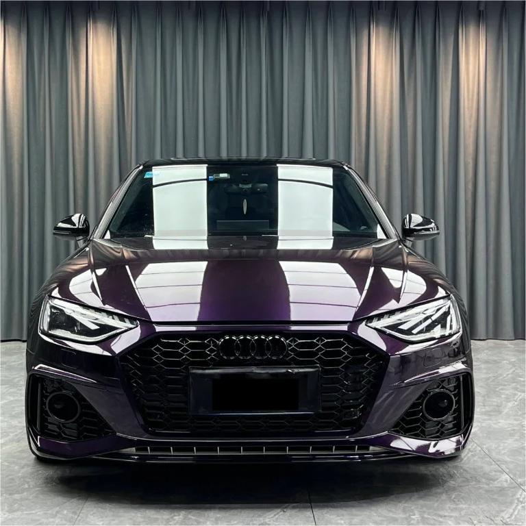 Gloss Metallic Ghost Midnight Purple Car Vinyl Wrap PET review Qkeno 01