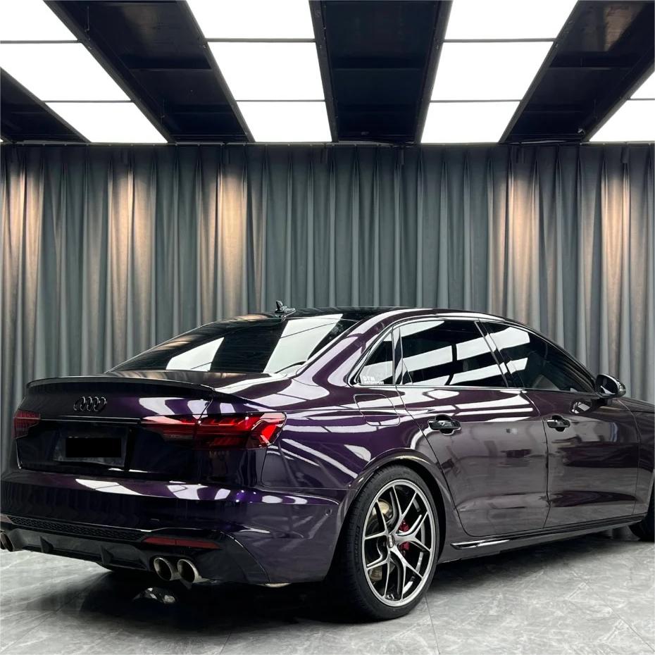 Gloss Metallic Ghost Midnight Purple Car Vinyl Wrap PET review Qkeno 04