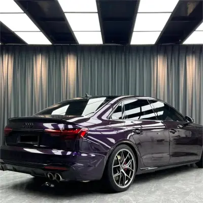 Gloss Metallic Ghost Midnight Purple Car Vinyl Wrap PET review Qkeno 05