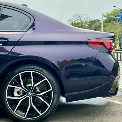 Gloss Metallic Ghost Midnight Purple Car Vinyl Wrap PET review Leona 01
