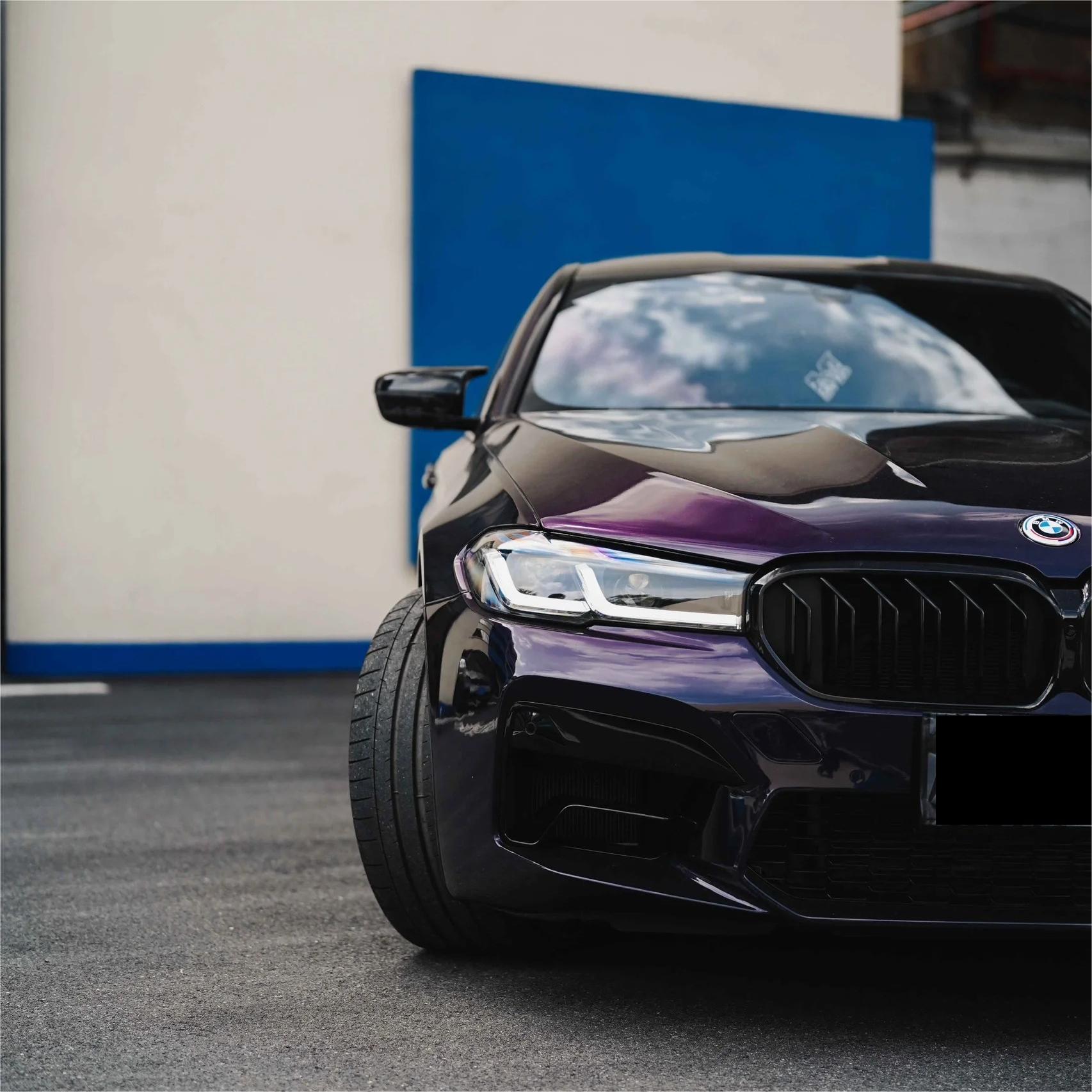 Gloss Metallic Ghost Midnight Purple Car Vinyl Wrap PET review Black