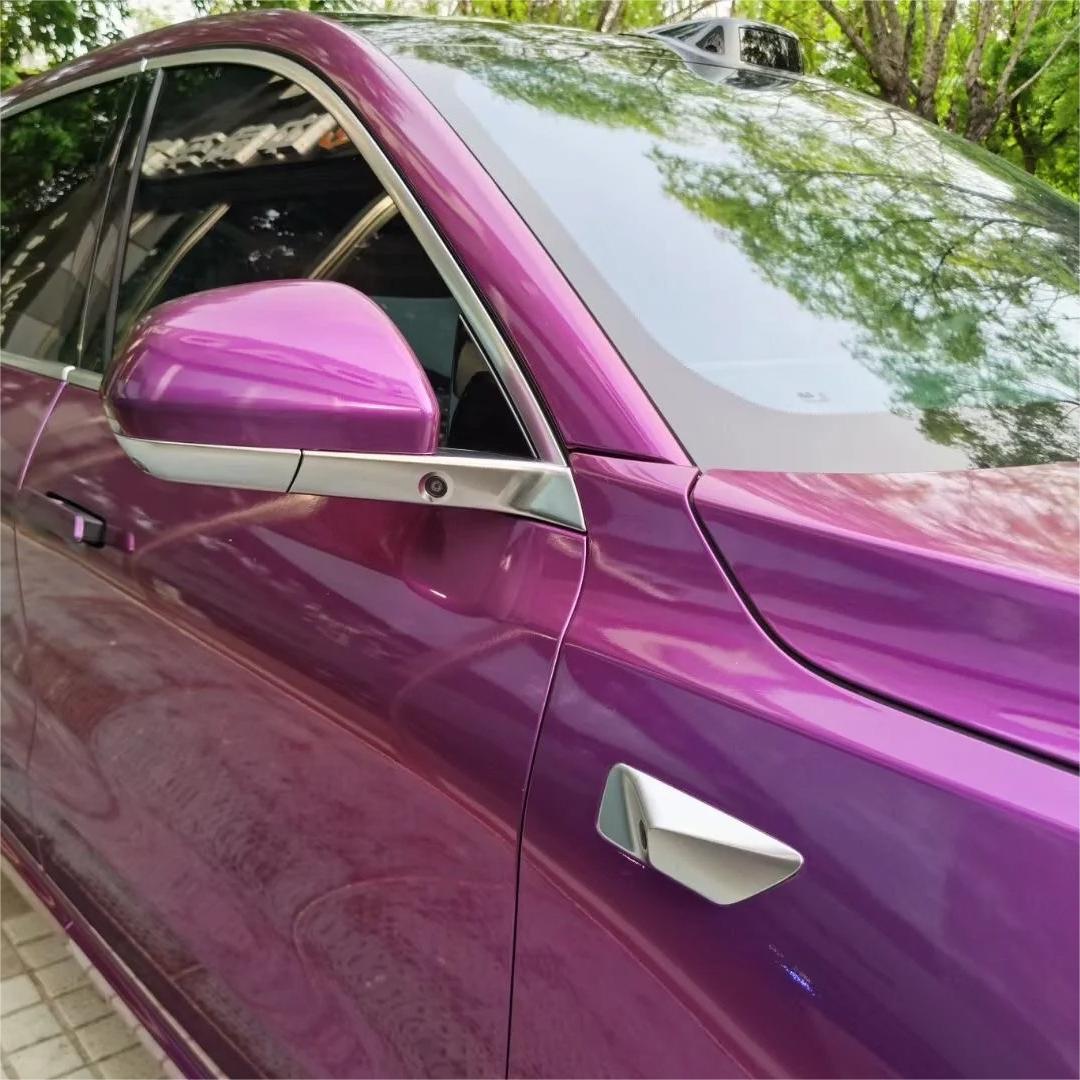 Gloss Metallic Grape Purple Car Vinyl Wrap PET review Mickey 01