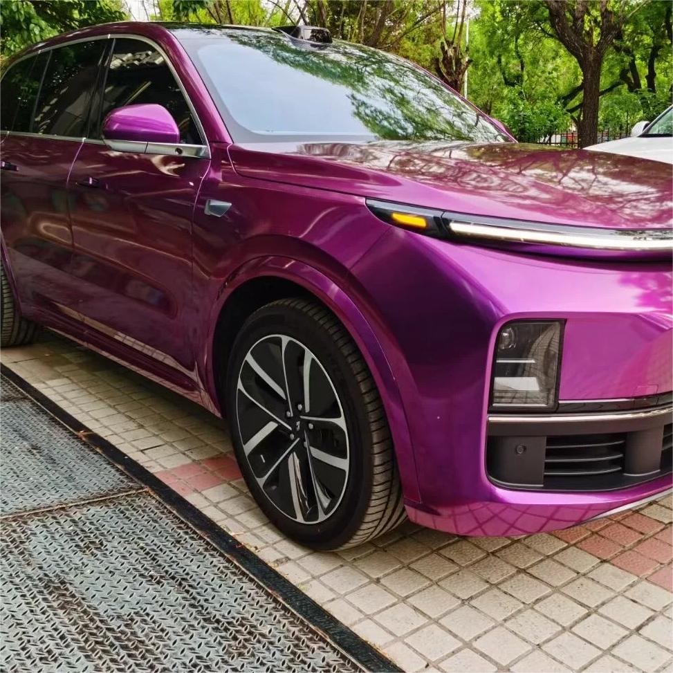 Gloss Metallic Grape Purple Car Vinyl Wrap PET review Mickey 02