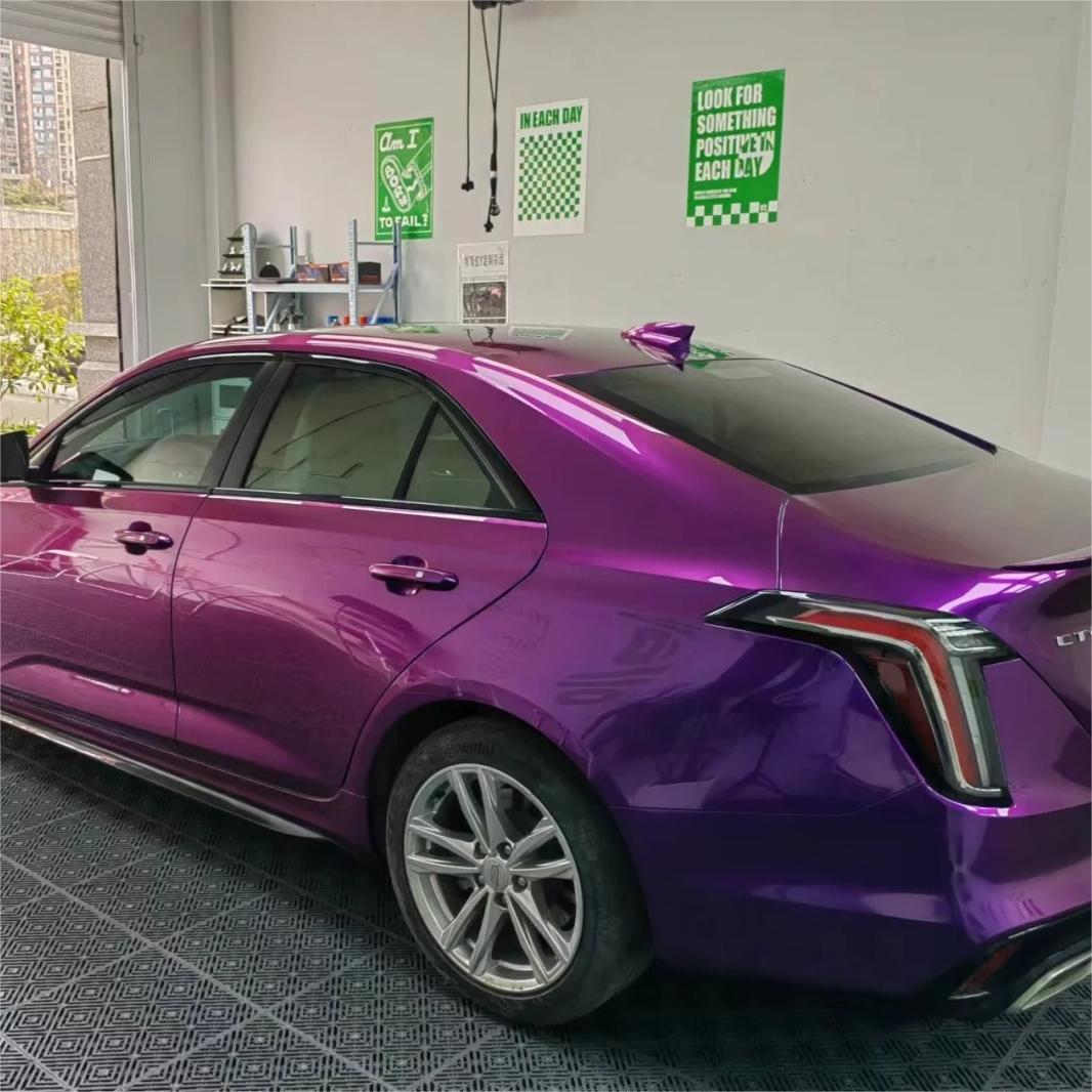 Gloss Metallic Grape Purple Car Vinyl Wrap PET review Banana 02